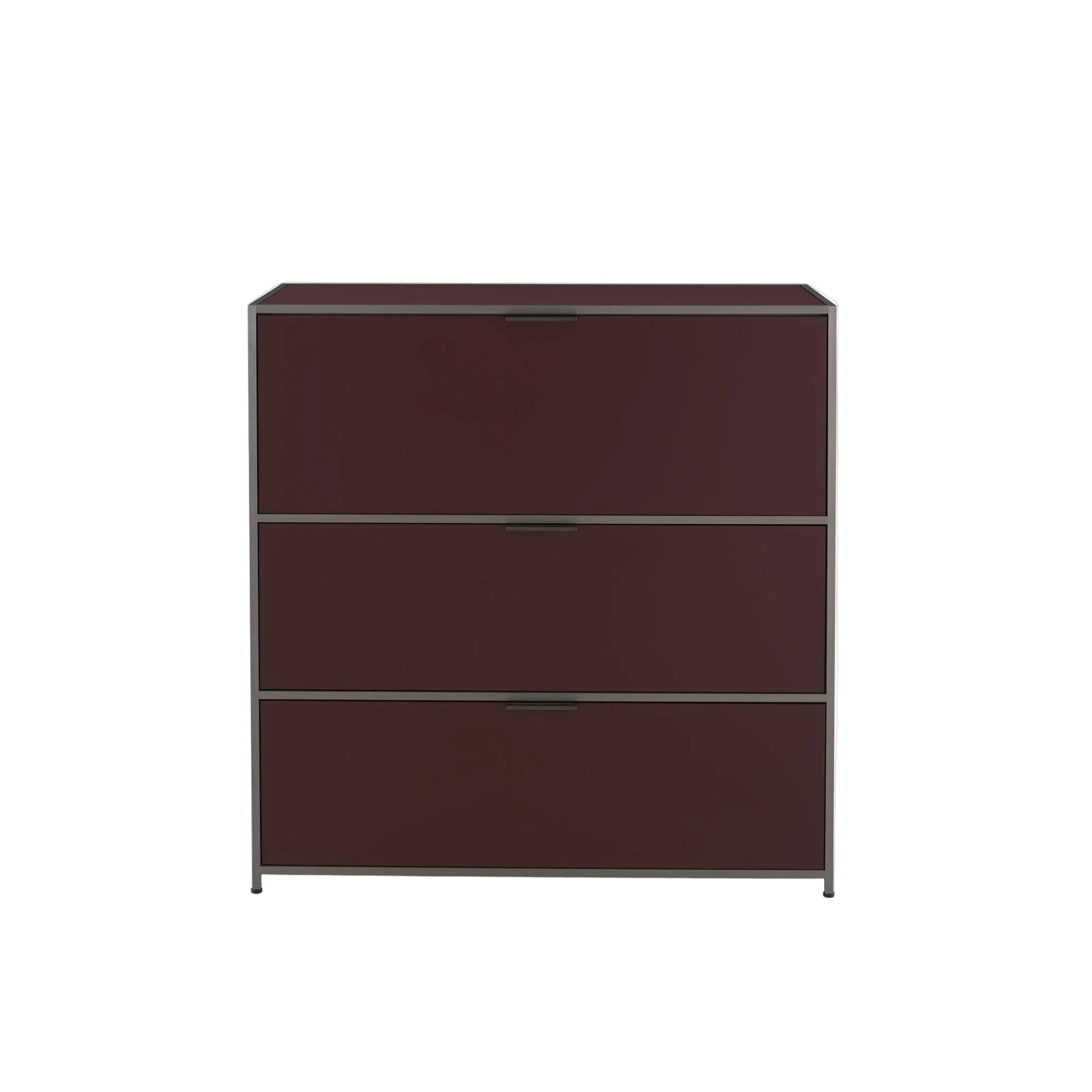 מכתבת DITA מבית Ligne Roset עם שלוש מגירות בגוון חום כהה