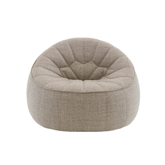 הדום OTTOMAN OUTDOOR מרופד בבד מחוספס על רקע לבן