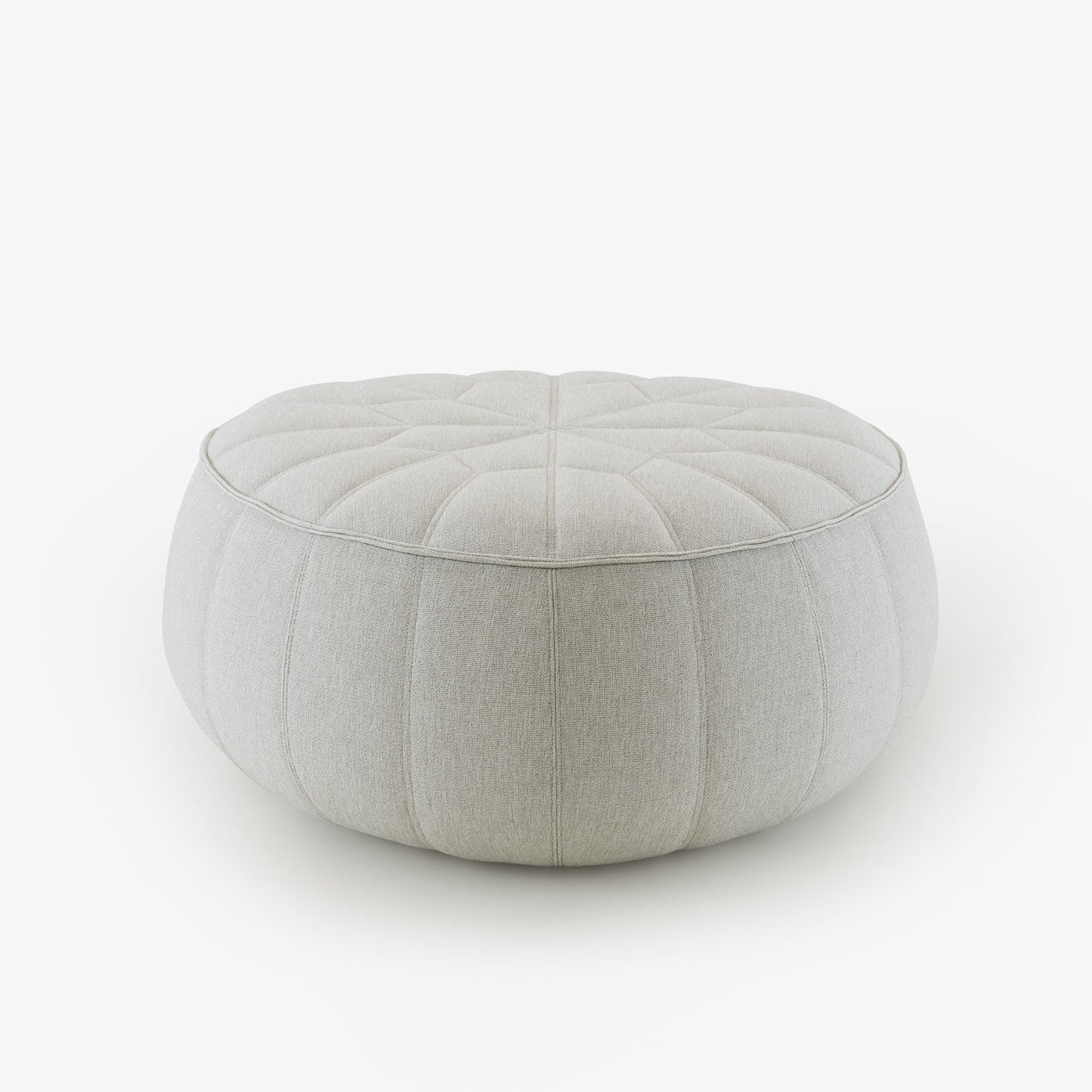 הדום OTTOMAN OUTDOOR עגול בצבע אפור על רקע לבן