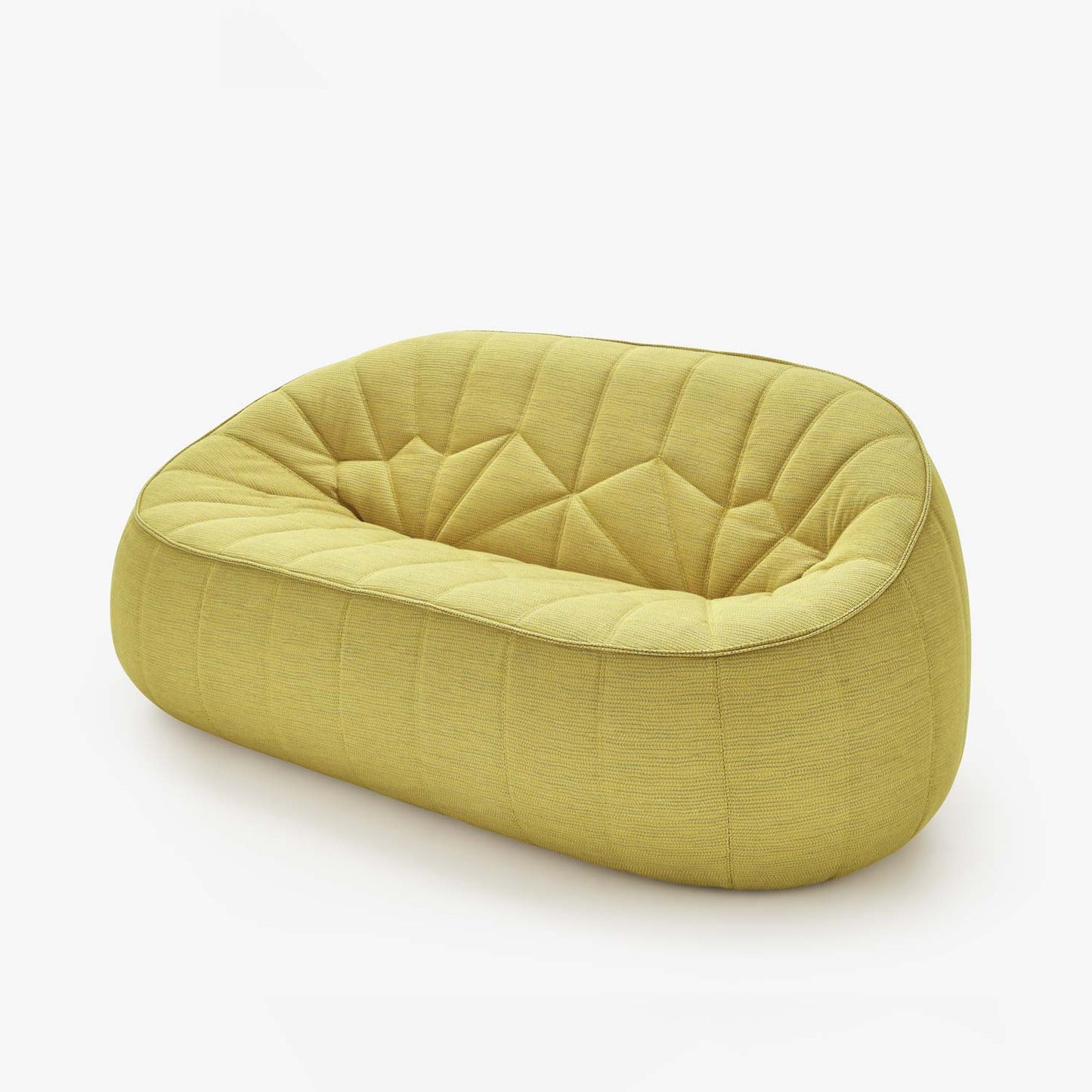 הדום OTTOMAN OUTDOOR בגוון צהוב, על רקע לבן