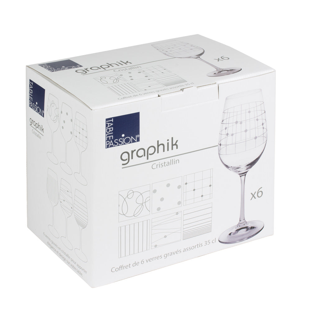 סט 6 כוסות יין GRAPHIK 350 מ"ל מבית Bastide, תמונה 3