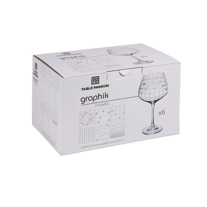 סט 6 גביעי יין גדולים GRAPHIK 580 מ"ל מבית Bastide, תמונה 3