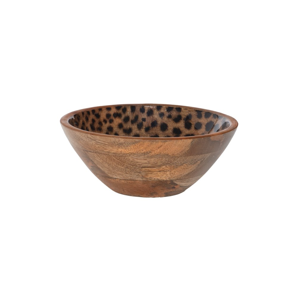 קערית עץ LEOPARD בקוטר 18 סמ עם הדפס מנומר