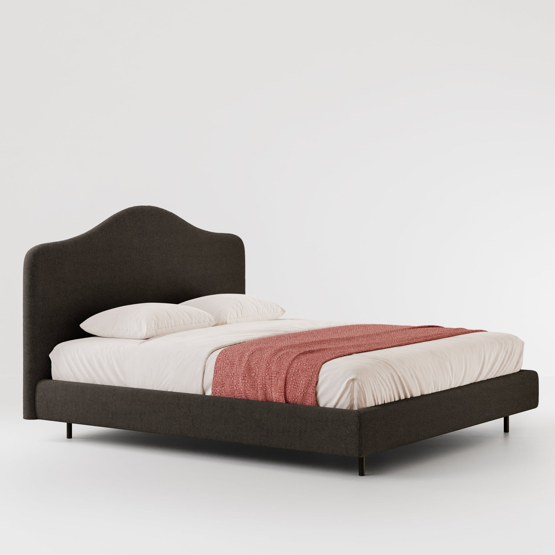 מיטת VANITY מרופדת מבית Bolzan, עם ראש מיטה מרופד ומעוגל