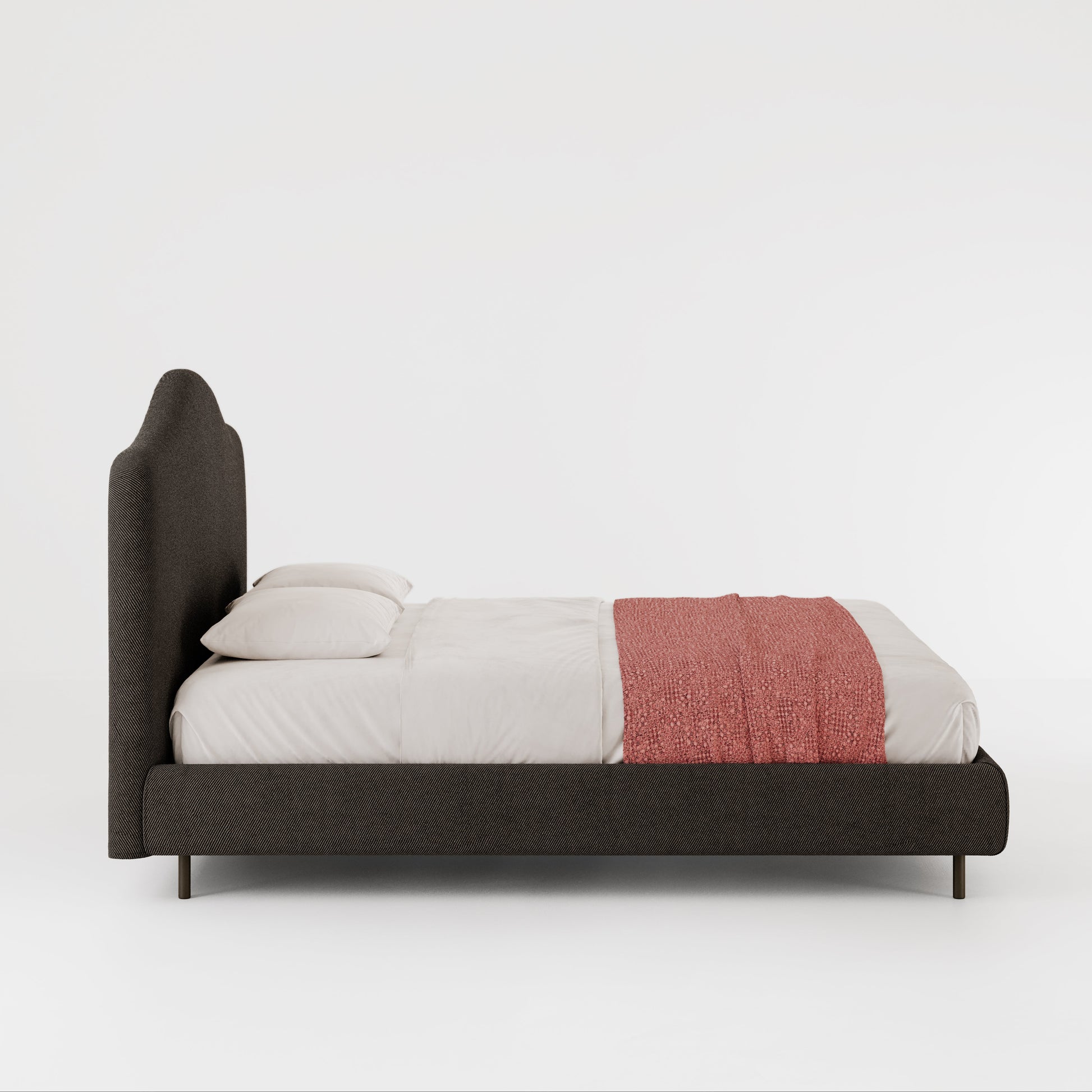 מיטת VANITY מרופדת מבית Bolzan, עם ראש מיטה מרופד ומעוגל – תמונה 4