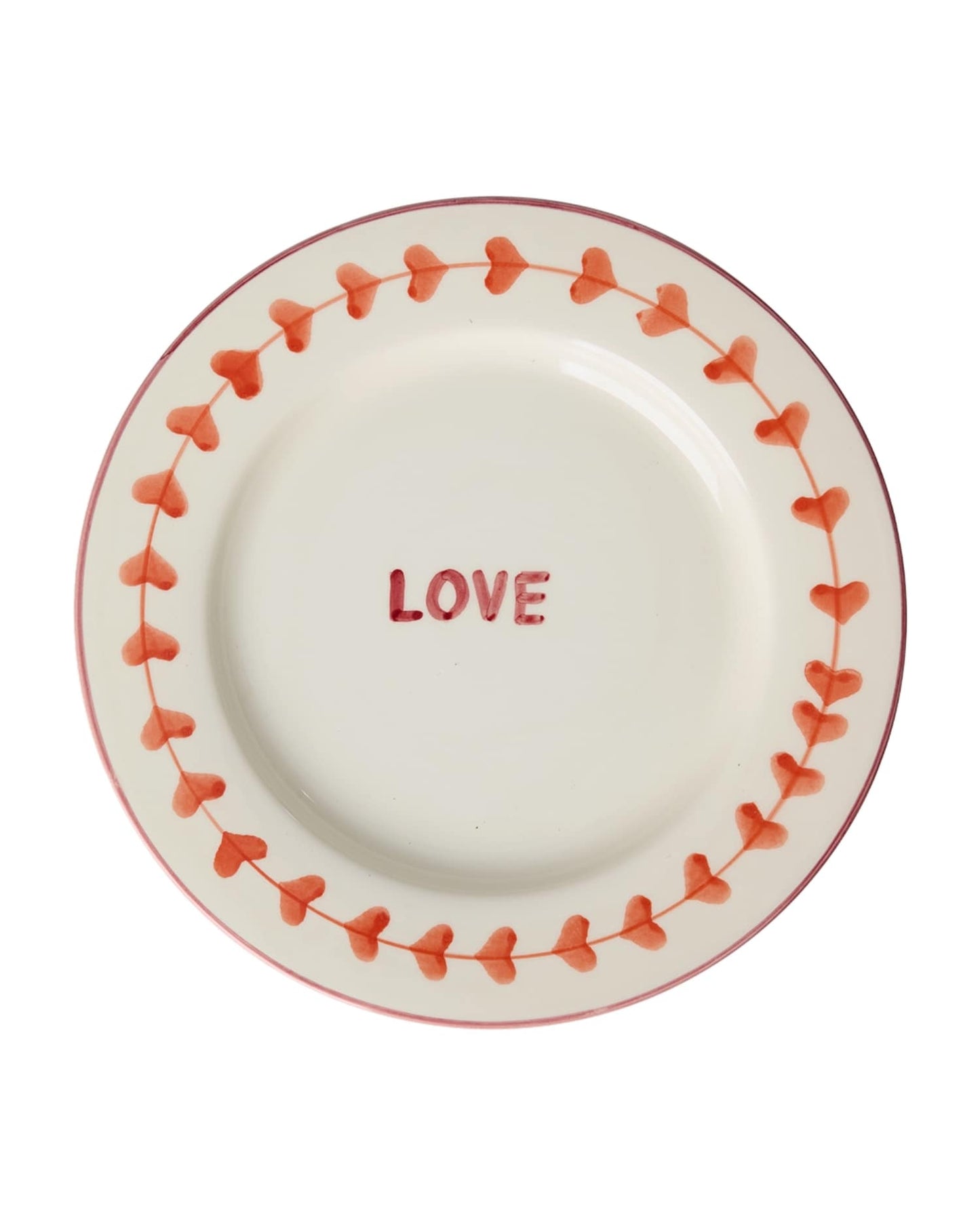 צלחת קרמיקה בעבודת יד LOVE מבית RICE DK