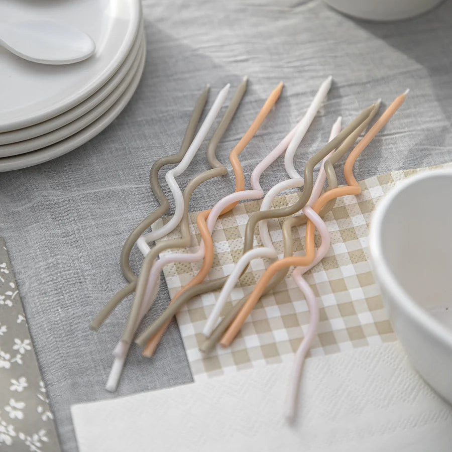 סט נרות יום הולדת בעיצוב ספירלה גלית בגוונים רכים - תמונה 2