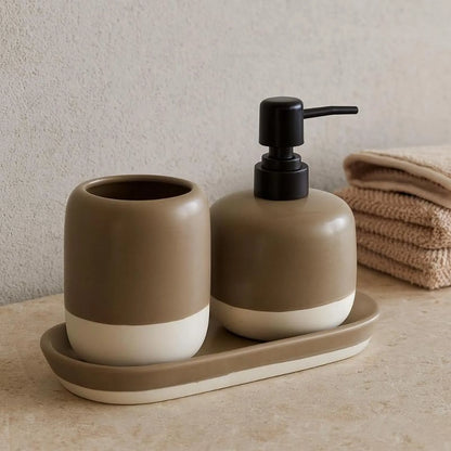 סט דיספנסר, כוס ומגש מקרמיקה