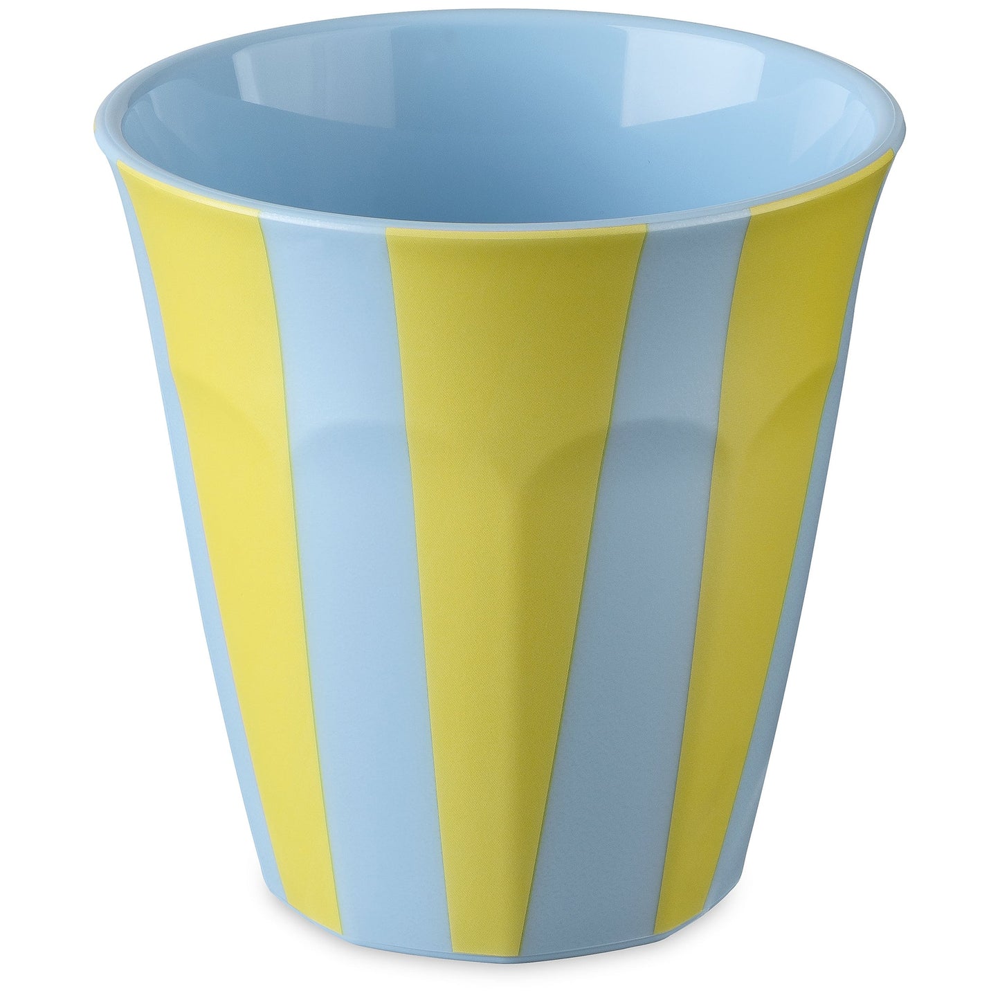 כוס Nora Stripes S בגוון תכלת עם פסים צבעוניים, על רקע לבן