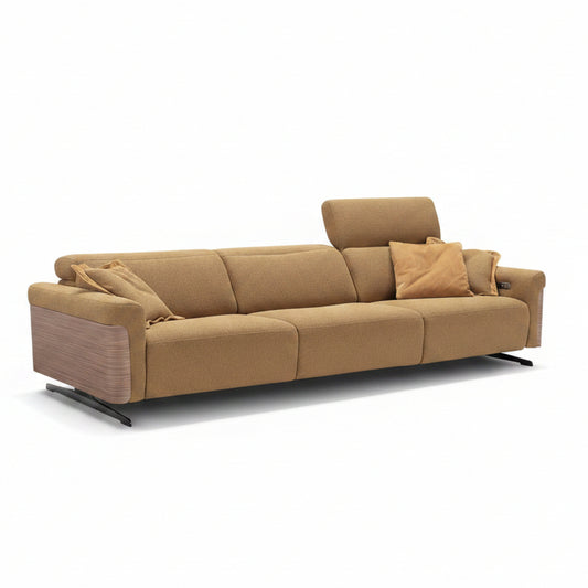 ספת colette בריפוד חרדל וחיפוי עץ
