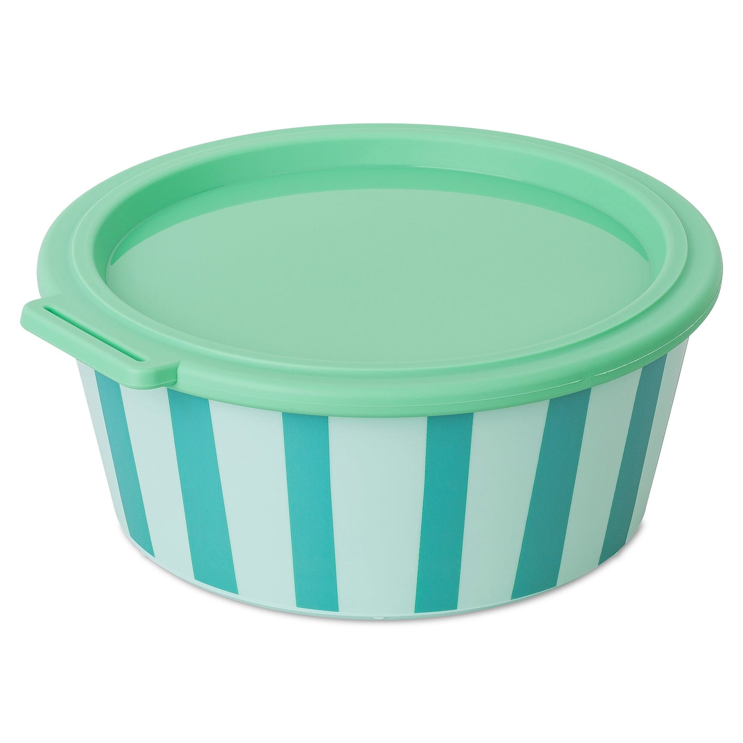 קופסת Nora Stripes 1.3 ליטר בהדפס פסים צבעוני עם מכסה, על רקע לבן