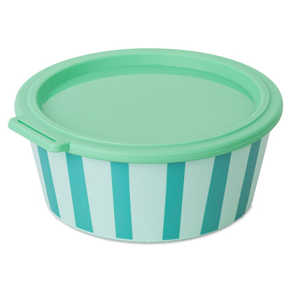 קופסת Nora Stripes 1.3 ליטר בהדפס פסים צבעוני עם מכסה, על רקע לבן