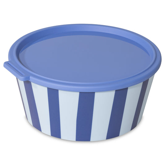 קופסת Nora Stripes 2.2 ליטר בהדפס פסים צבעוני עם מכסה, על רקע לבן