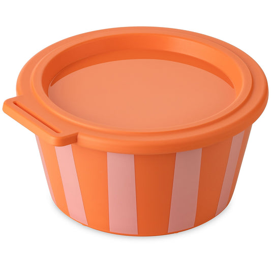 קופסת אחסון Nora Stripes 700 מ"ל עם מכסה והדפס פסים, על רקע לבן