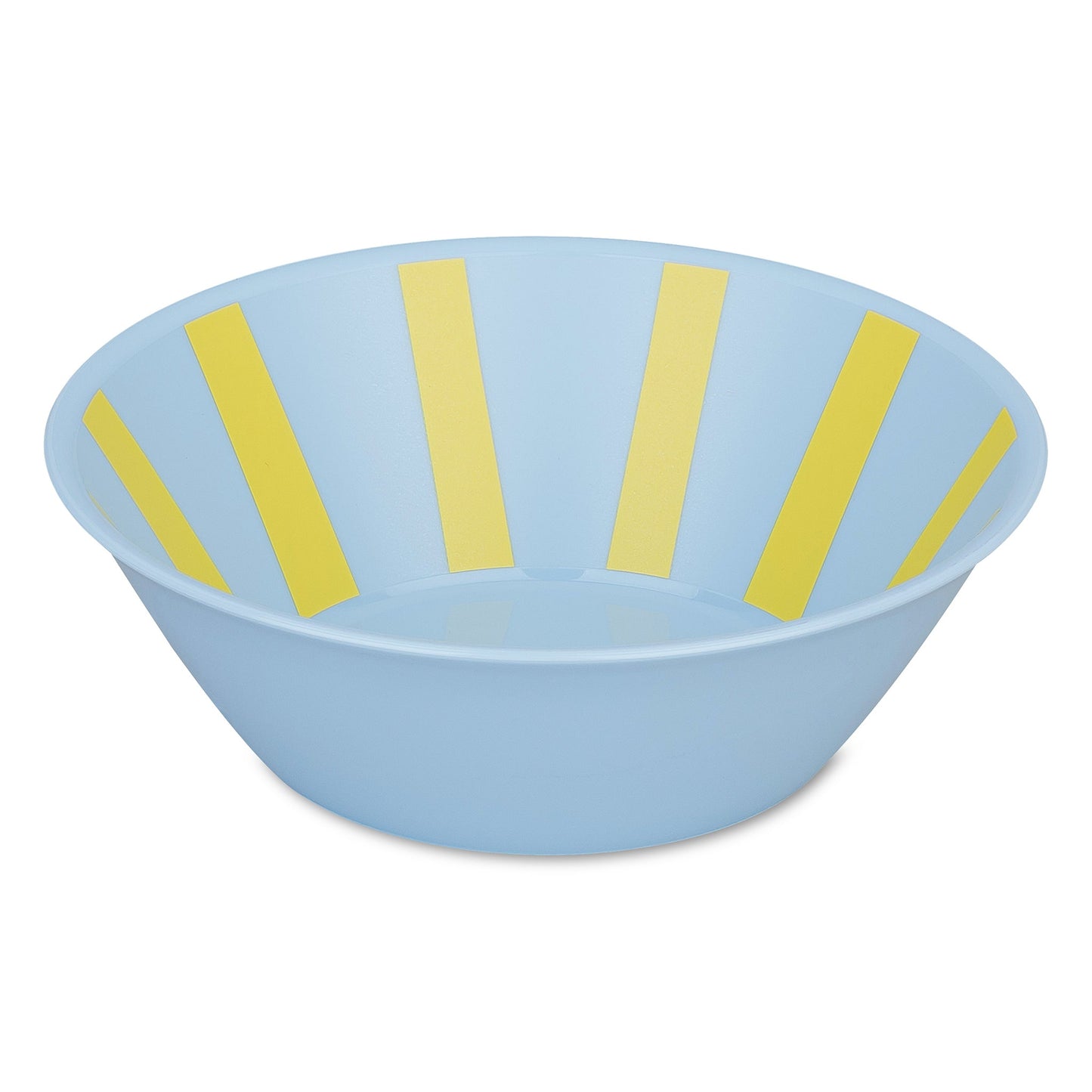קערית Nora Stripes בגוון תכלת עם פסים צבעוניים, על רקע לבן