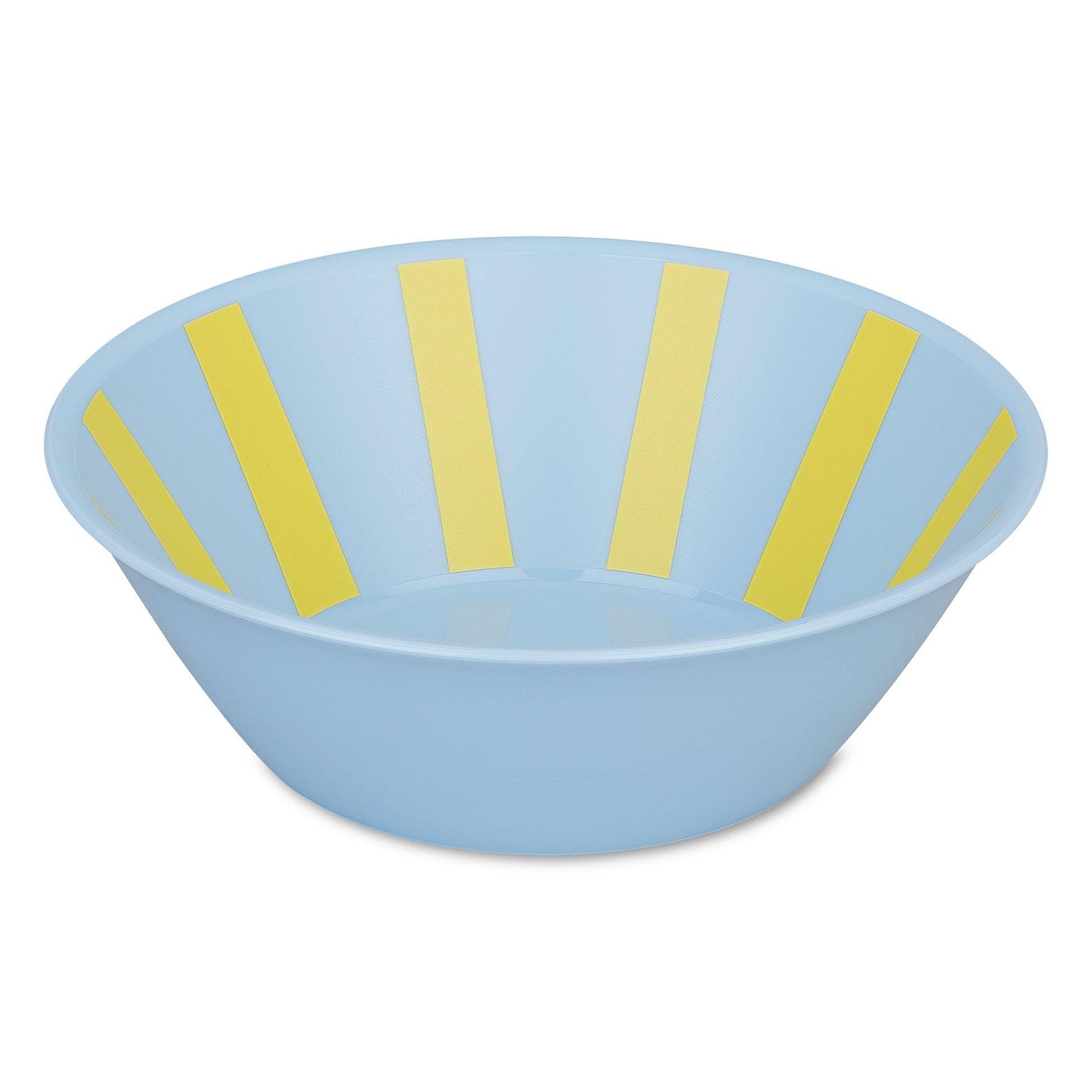 קערית Nora Stripes בגוון תכלת עם פסים צבעוניים, על רקע לבן