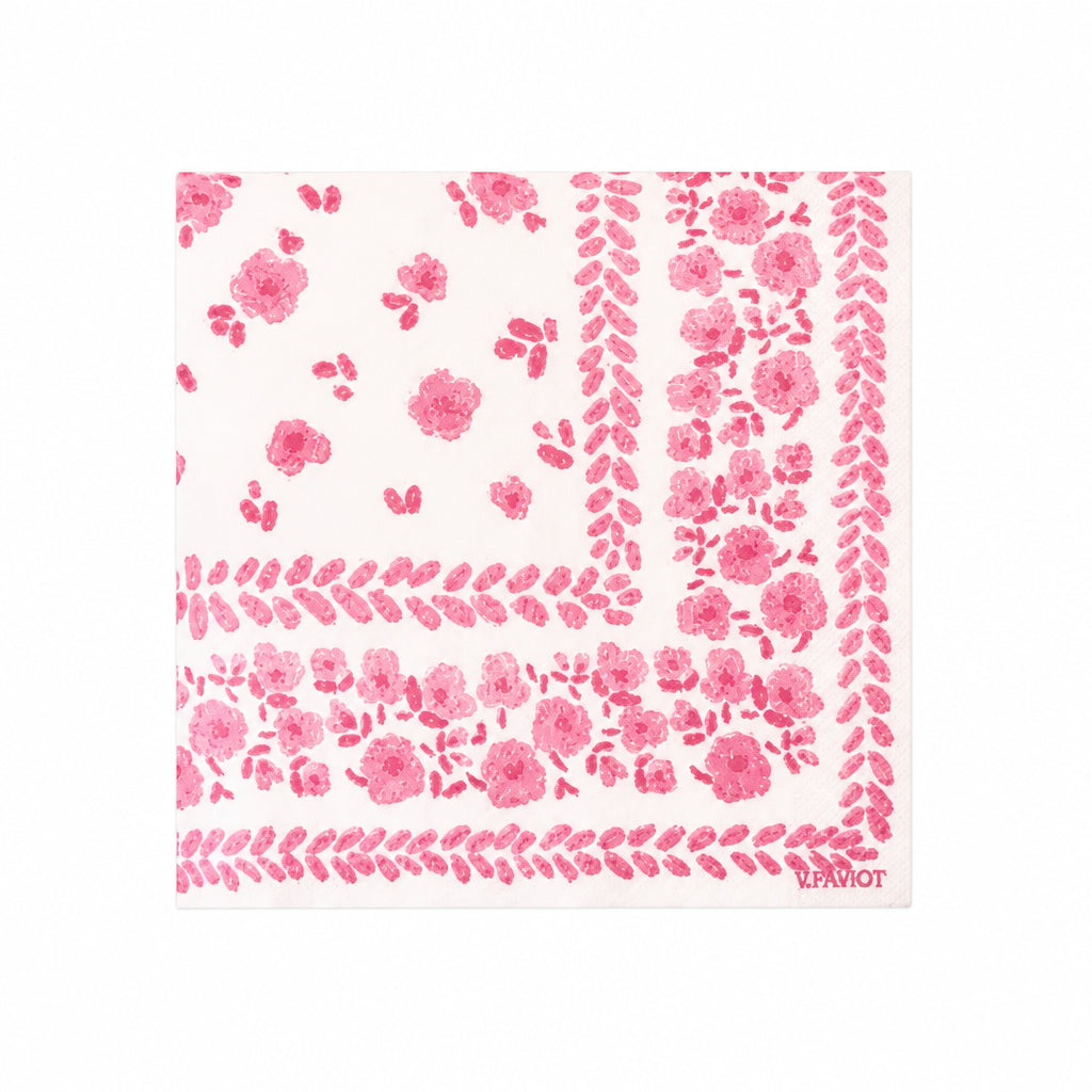 מפיות קוקטייל Bandana Rose מבית Françoise Paviot
