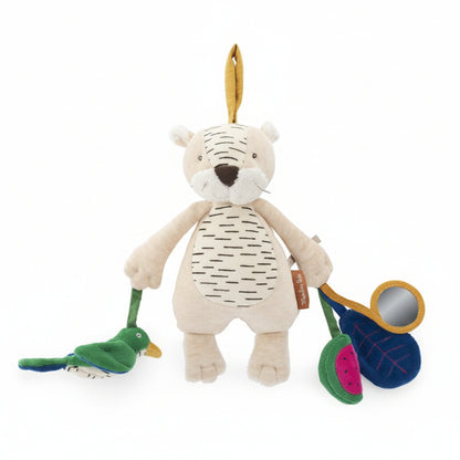 נמר Baboo לתלייה עם פעילויות מקולקציית La forêt Mawa של Moulin Roty