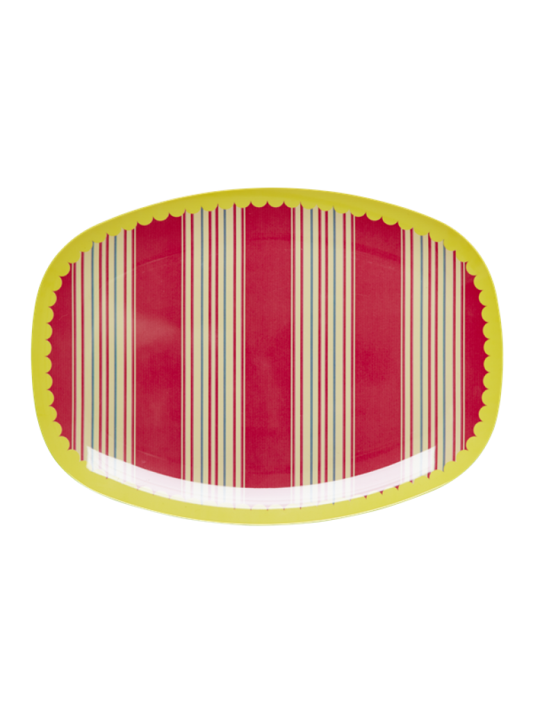 Striped oval plate